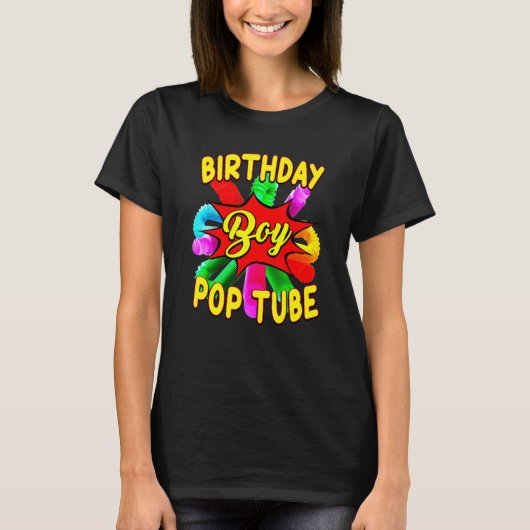 Fidget Toy Pop Tube Birrthday Boy Tシャツ (正面)