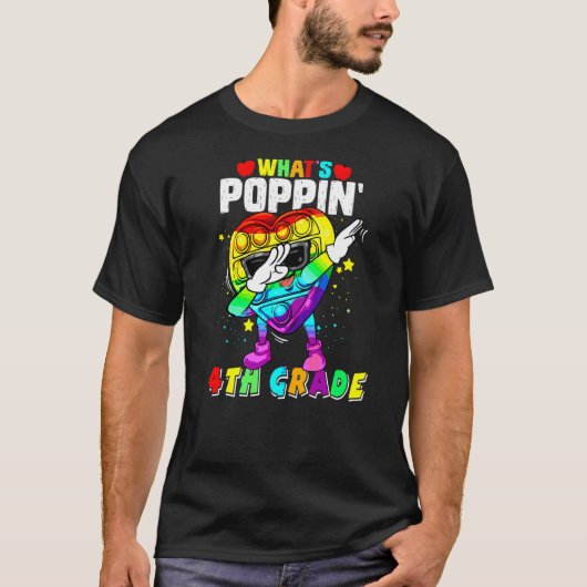 Fidget Toy What's Poppin'の4年生100日目Sの日 Tシャツ (正面)