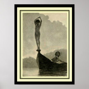 Fidus "Dive" 12 x 16 Art Nouveau Print ポスター