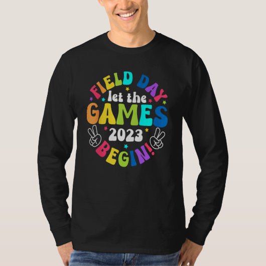 Field Day 2023 Let The Games Begin Kids Boys Girls Tシャツ (正面)