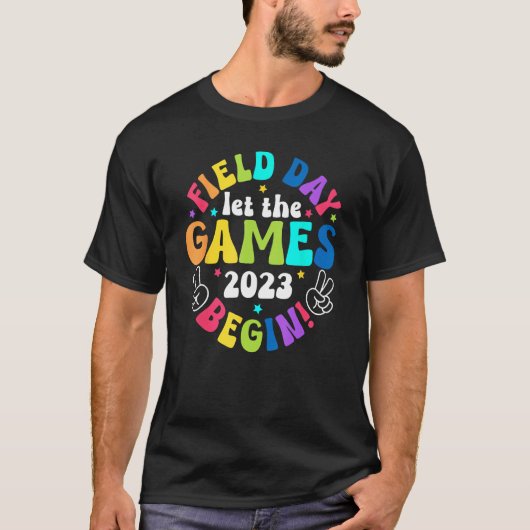 Field Day 2023 Let The Games Begin Kids Boys Girls Tシャツ (正面)