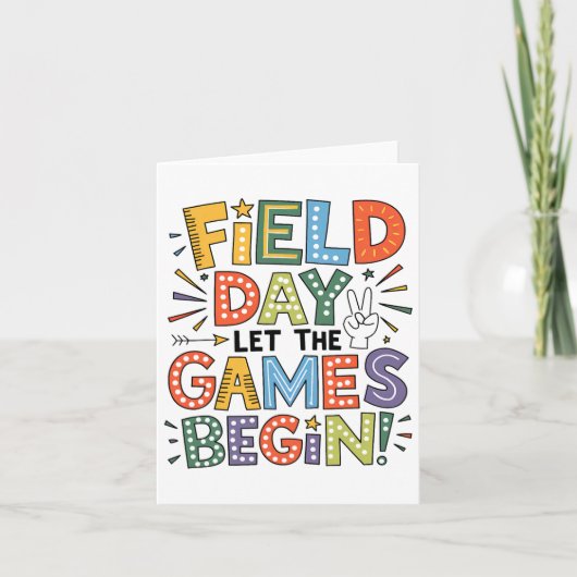 Field Day 2025 Let The Games Begin Teachers Kids F カード (正面)