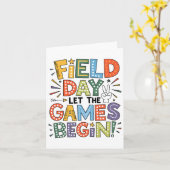 Field Day 2025 Let The Games Begin Teachers Kids F カード (黄色い花)