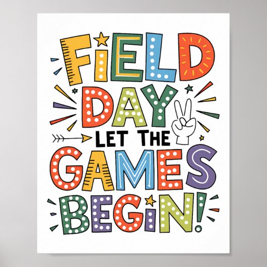 Field Day 2025 Let The Games Begin Teachers Kids F ポスター (正面)