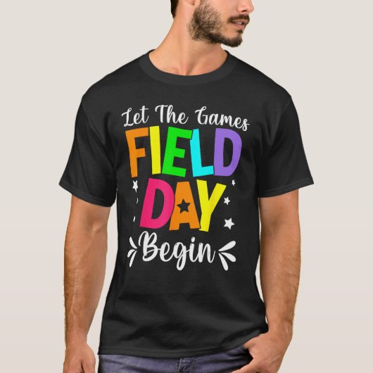 Field Day Let The Games Begin Teacher Boys Kids Fi Tシャツ (正面)