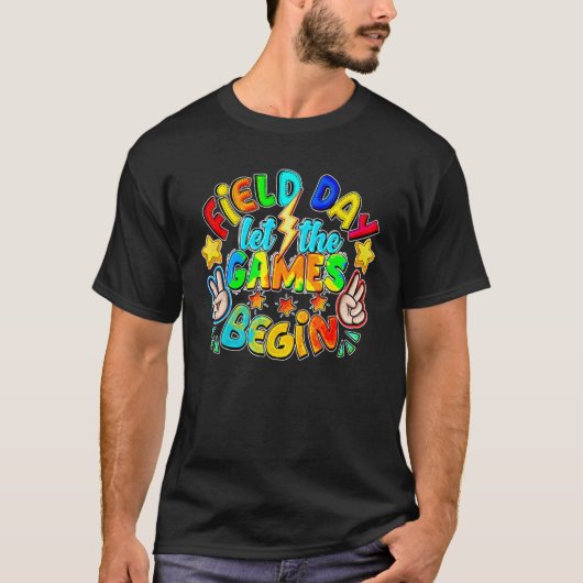 Field Day Let The Games Begin Teacher Boys Kids Fi Tシャツ (正面)