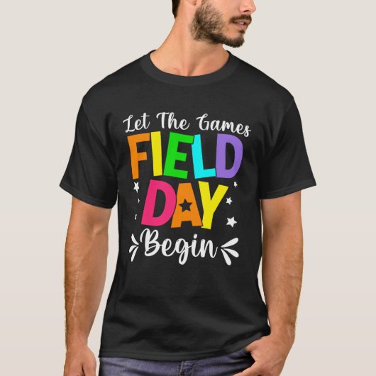 Field Day Let The Games Begin Teacher Boys Kids Fi Tシャツ (正面)