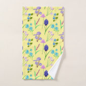 Field flowers, hand-painted in watercolour バスタオルセット (ハンドタオル)