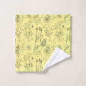 Field flowers, hand-painted in watercolour バスタオルセット (ウォッシュタオル)