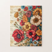 Field Flowers in Bright Summer Colors ジグソーパズル (縦)