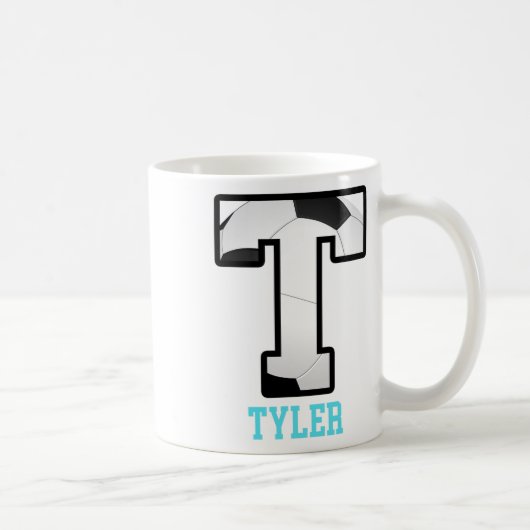 Field Goal Letter Tyler Alphabet Soccer コーヒーマグカップ (右)