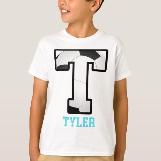 Field Goal Letter Tyler Alphabet Soccer  Tシャツ (正面)