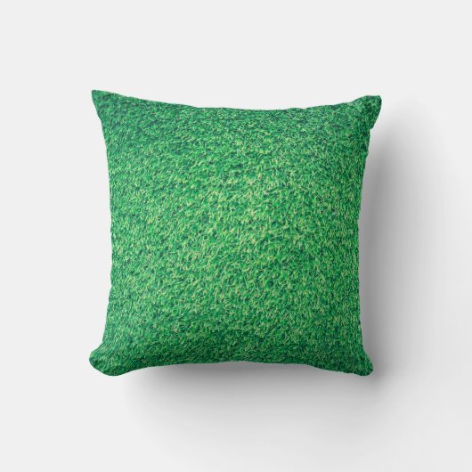 Field grass green lawn texture クッション (正面)