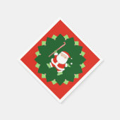 Field Hockey Christmas Holiday スタンダードカクテルナプキン (角)