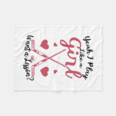 field hockey girls フリースブランケット (正面(横))