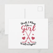 field hockey girls ポストカード (正面/裏面)