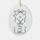  Field Hockey Ornament, Christmas Coquette  セラミックオーナメント (右)