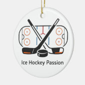 Field Hockey Ornament w/Name White セラミックオーナメント (左)