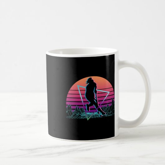 Field Hockey Player Retro _1 コーヒーマグカップ (右)