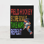 Field Hockey Score Goals Take Naps Repeat カード (正面)