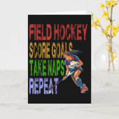 Field Hockey Score Goals Take Naps Repeat  カード (黄色い花)
