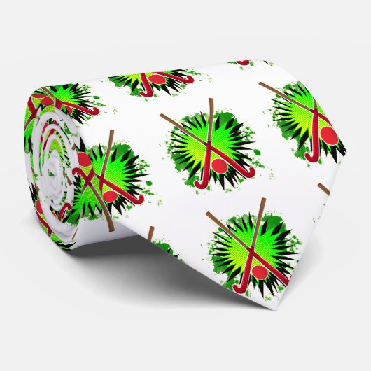 Field Hockey Stick And Ball Splash ネクタイ (ロール)