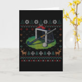 Field Hockey Ugly Christmas Sweater Ll Sports Play カード (黄色い花)