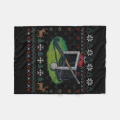 Field Hockey Ugly Christmas Sweater Ll Sports Play フリースブランケット (正面(横))