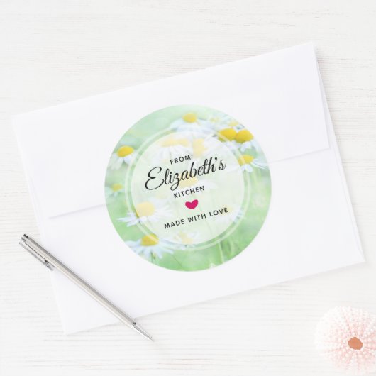 Field Kitchenのかわいらしデイジーの写真 ラウンドシール (封筒)