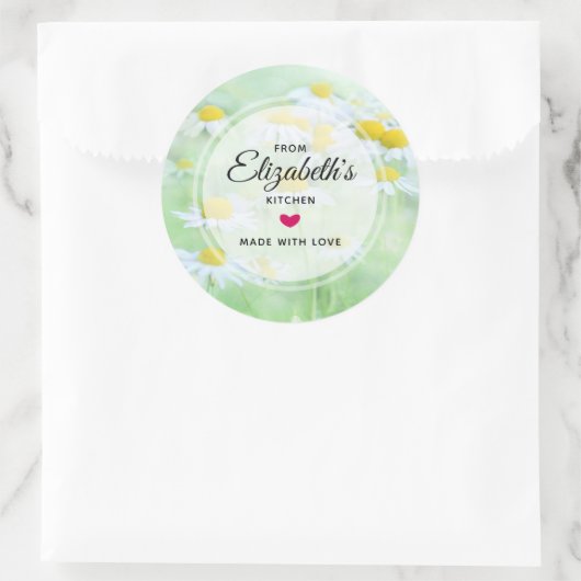 Field Kitchenのかわいらしデイジーの写真 ラウンドシール (バッグ)