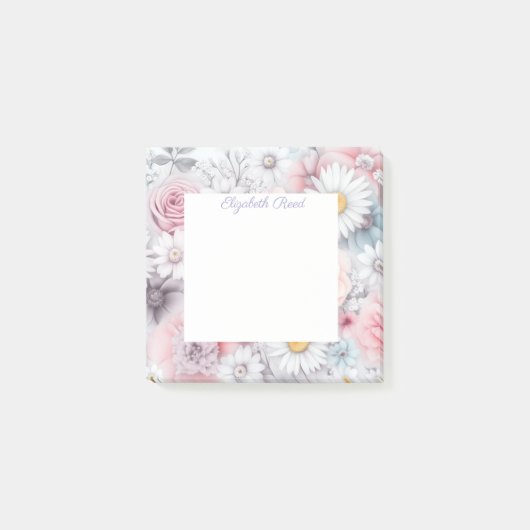 Field of Bloom Elegant Muted Classic Floral ポストイット (正面)