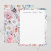 Field of Blooms Elegant Muted Classic Floral ノートカード (正面/裏面)