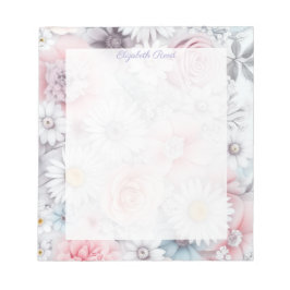 Field of Blooms Elegant Muted Classic Floral ノートパッド