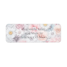 Field of Blooms Elegant Muted Classic Floral ラベル