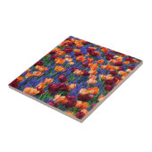 Field of Blue, Orange and Red Flowers タイル (側面)