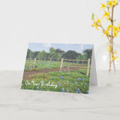 Field of Bluebonnets誕生日カード カード (黄色い花)