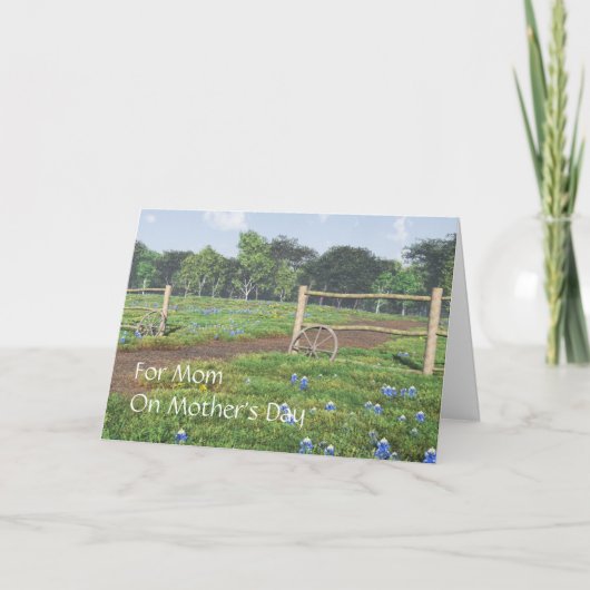 Field of Bluebonnets - Mother's Day Card カード (正面)
