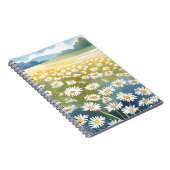 Field of Daisies | Flower Meadow Floral Painting ノートブック (右側)