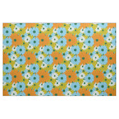 Field of Flowers Green Retro Print ファブリック (ヤード)