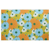 Field of Flowers Green Retro Print ファブリック (ファットクウォーター)