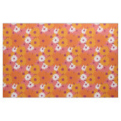 Field of Flowers Pink Retro Print ファブリック (ヤード)