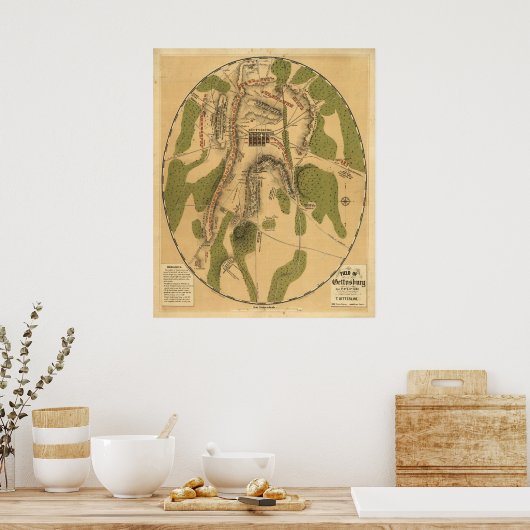 Field of Gettysburg, July 1st, 2nd & 3rd, 1863 ポスター (キッチン)