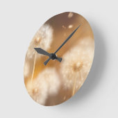 Field of Warm Dandelion Light ラウンド壁時計 (傾斜)