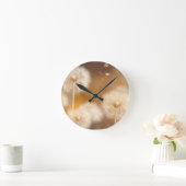 Field of Warm Dandelion Light ラウンド壁時計 (ホーム)