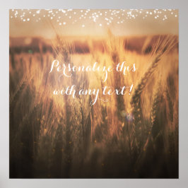 Field of Wheat Rustic Wedding Banner Poster ポスター