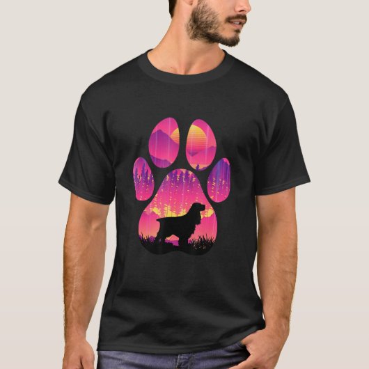 Field Spaniel Paw Mom Dad Dog  Women Men Tシャツ (正面)