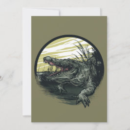 Fierce Alligator Swamp Illustration Art シーズンカード