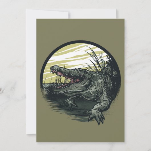 Fierce Alligator Swamp Illustration Art シーズンカード (正面)