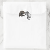 Fierce bear and ram locking horns ラウンドシール (バッグ)