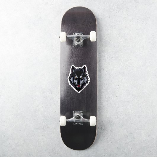 Fierce Black Wolf with Red Eyes Sticker – Dark Got シール (スケートボード)